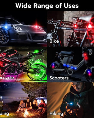 Problems Solved 4PCS LED Car Strobe Lights with remote, wireless ambient lights in 8 colors installed on a vehicle.