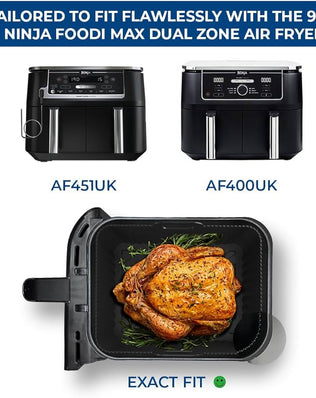Premium Ninja 9.5L AF400EU & DZ400EU silicone liners with 2.5mm thickness, compatible with Ninja air fryers, by Problems Solved