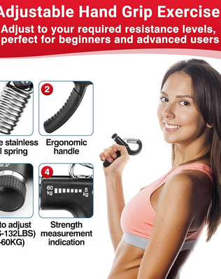 Grip Strength Tester & Grip Strength Trainer Kit, Hand Grip Dynamometer Forearm