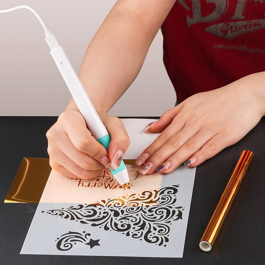 Hot Heated Foil Pens & Hot Foil Roll Set for Card Making Craft Scrapbooking Drawing Pen