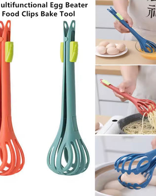Multifunctional Egg Beater Whisk Milk Pasta Tongs Food Clips Mixer Manual Stirrer - Problems Solved