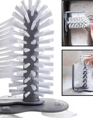 2-in-1 Suction Cup Glass & Bottle Scrubber for Sink - Problems Solved