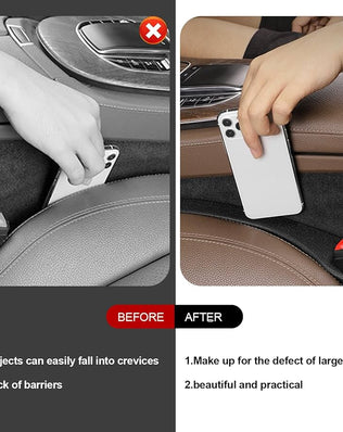 2 Pack Car Seat Gap Filler Car Seat Interior Universal Fit PU Leather Car Seat Gap Plug