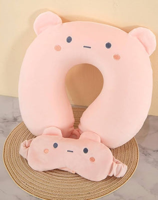 Travel Pillow Kids Travel Pillow with Sleep Eye Mask Cute Neck Pillow for Travel Soft Memory