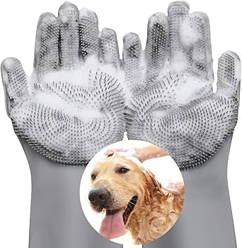 Pet Hair Remover, Gentle Magic Pet Grooming Gloves, Efficient Deshedding Glove for Dogs