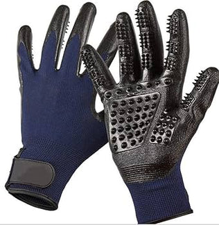 Pet Grooming Gloves Improved Five Finger Design Rubber Glove Gentle