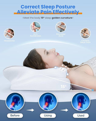 Ultra Pain Relief Cooling Pillow for Neck Support, Adjustable Cervical Pillow Cozy Sleeping