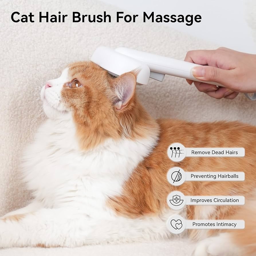 Cat Brush with Release Button, Cat Grooming Brush for Long or Semi-Short Haired Cats
