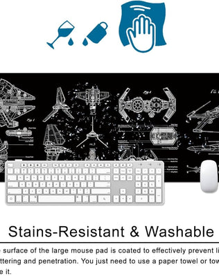 Problems Solved large black gaming mouse pad, XL desk mat measuring 31.5x11.8 inches with smooth surface for gaming and office use.