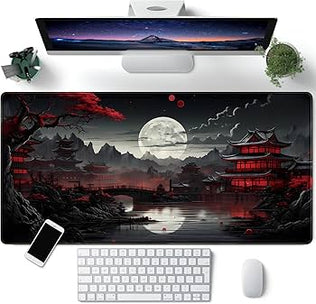 Large LeKuni Gaming Mouse Pad by Problems Solved, XXL 900x400mm with stitched edges, suitable for gaming setups.