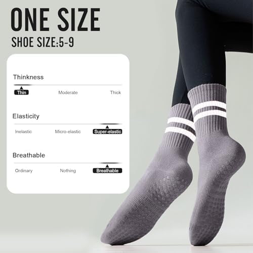 Problems Solved women's non-slip yoga socks with anti-skid soles, long design suitable for yoga, barre, ballet, and dance activities.