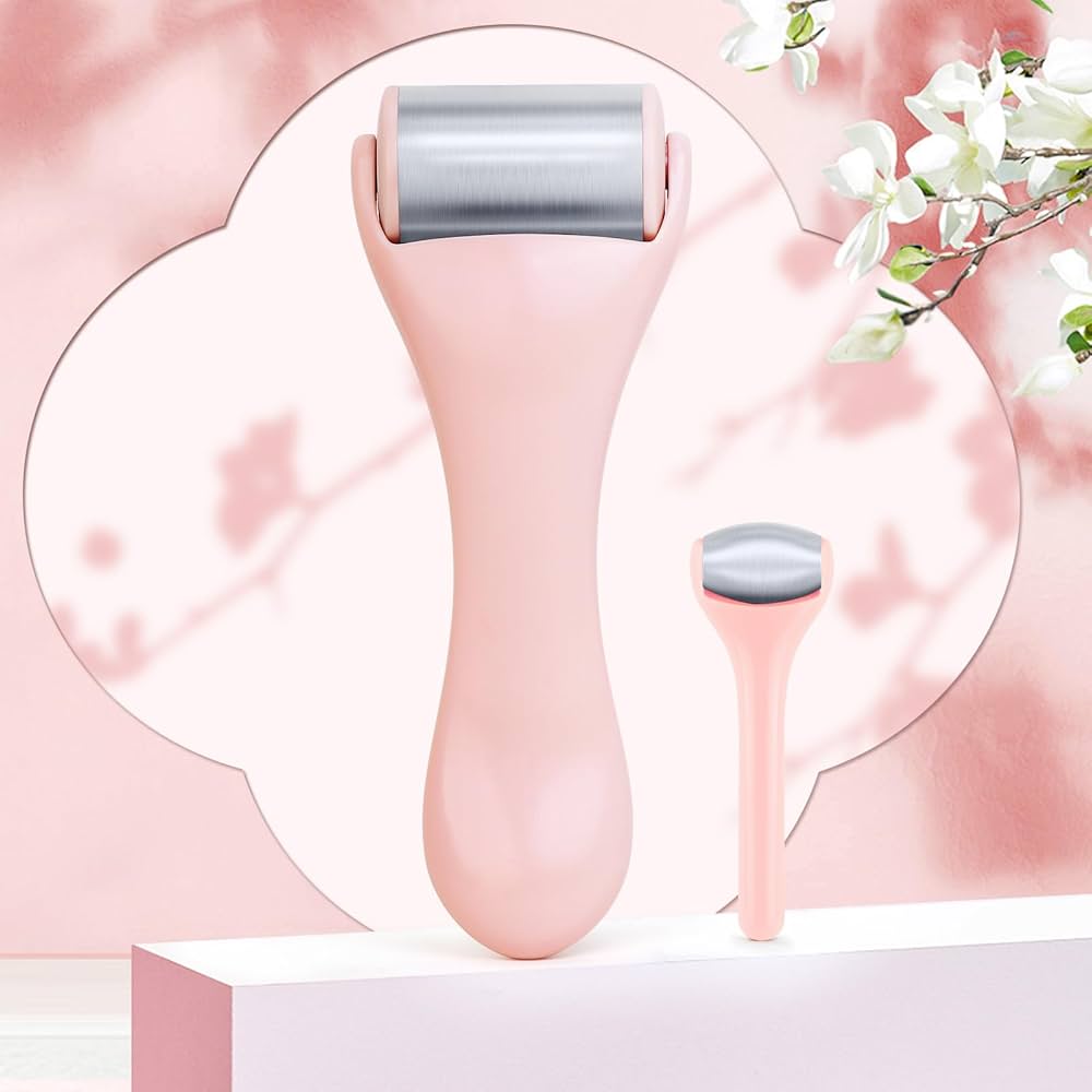 Ice Roller for Face and Eye 2 Pcs, Face Roller Skin Care for Puffiness, Migraine, Pain Relief
