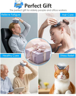 Cat Massager, Electric Scalp Massager, Head Massager with 4 Massage Heads