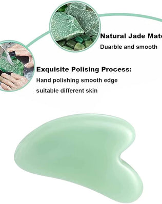 Gua Sha Tool, Jade Stone Guasha Massage Tool for Scraping Facial and SPA