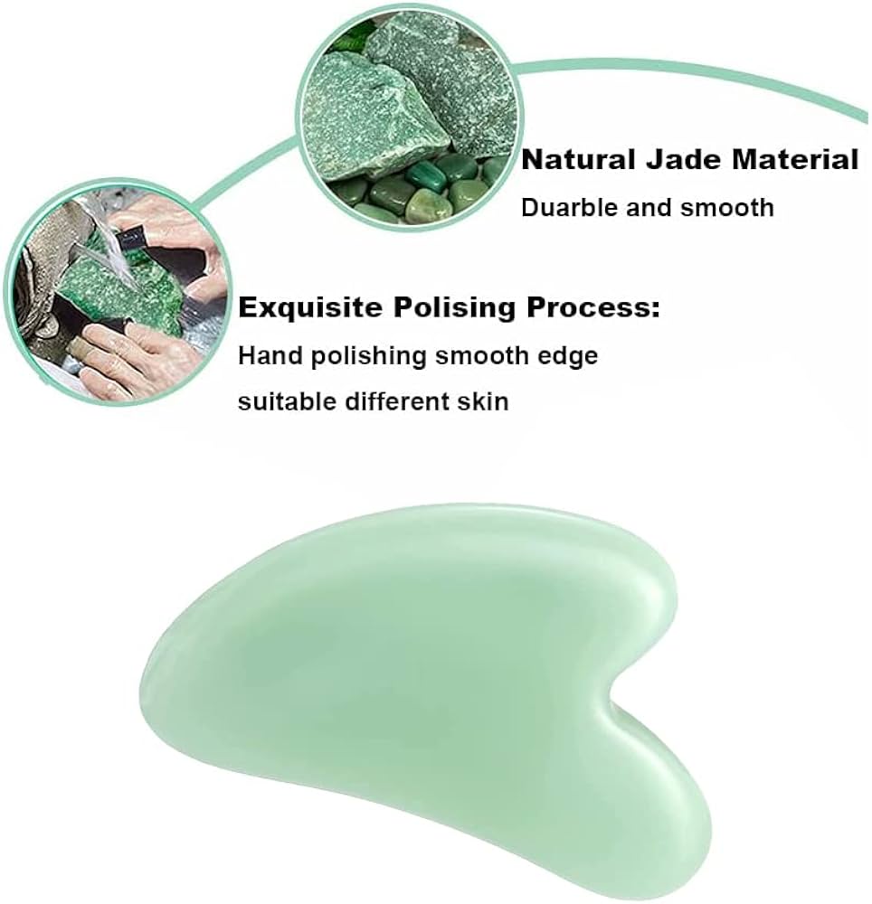Gua Sha Tool, Jade Stone Guasha Massage Tool for Scraping Facial and SPA