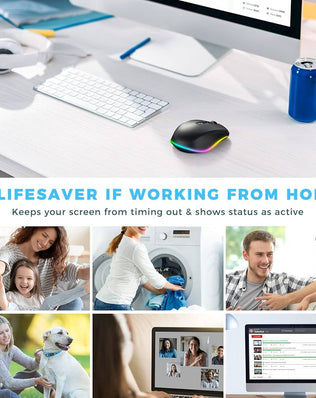 Wireless rechargeable LED mouse by Problems Solved with 2.4G USB connection, silent clicking, and ergonomic design for laptops.