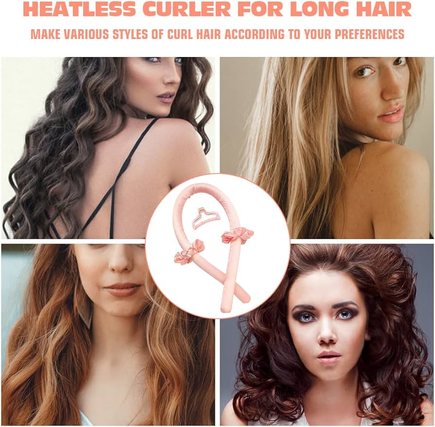 Heatless Curling Rod Headband No Heat Silk Ribbon Curling Rod Hair Roller Curls