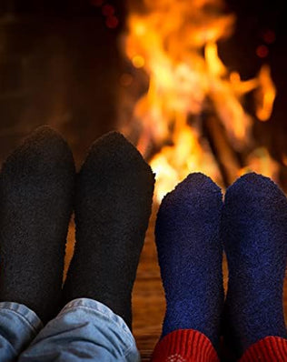 3 Pairs Men's Fluffy Socks Cosy Bed Slipper Socks Winter Thermal Fuzzy Hosiery Warm
