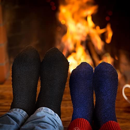 3 Pairs Men's Fluffy Socks Cosy Bed Slipper Socks Winter Thermal Fuzzy Hosiery Warm