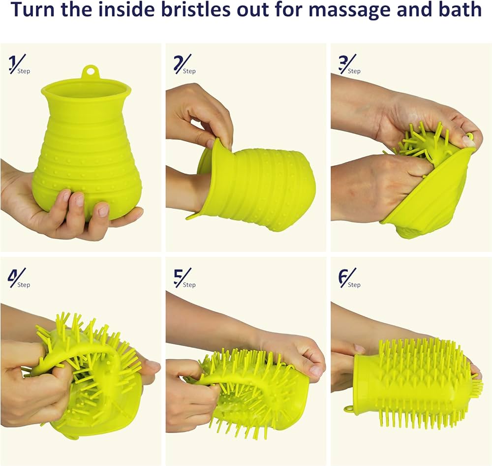 Problems Solved portable silicone dog paw cleaner and foot scrubber with cup for muddy paw cleaning, durable and easy to use.