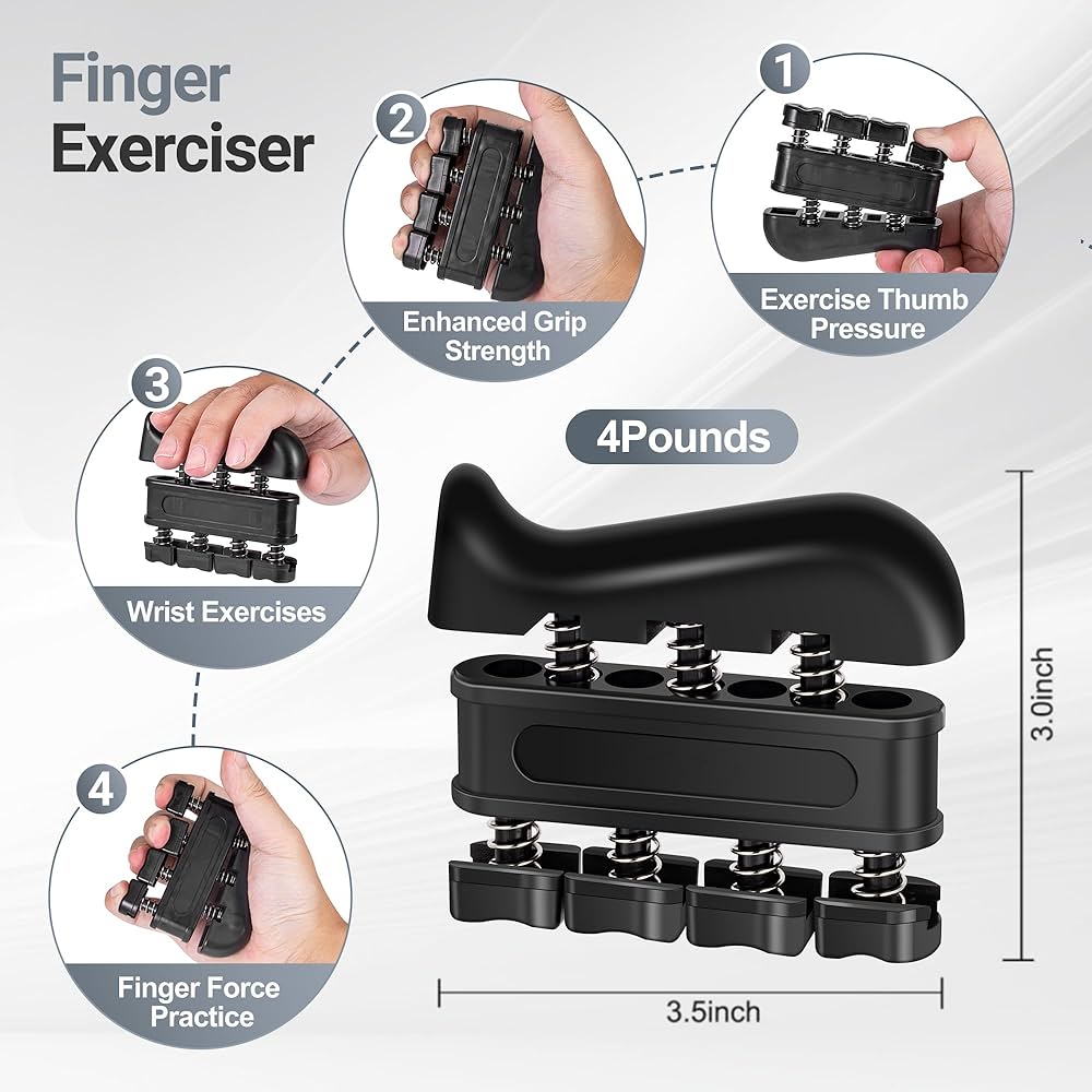 Grip Strength Trainer Kits (5 Pack), Forearm Strengthener with Adjustable Resistance