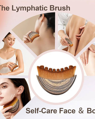 Problems Solved contour face brush for lymphatic drainage, natural makeup application, manual massage tool with soft bristles.