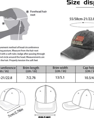 Problems Solved vintage washed printed U.S. 250th anniversary baseball hat with embroidered design, casual outdoor headwear.