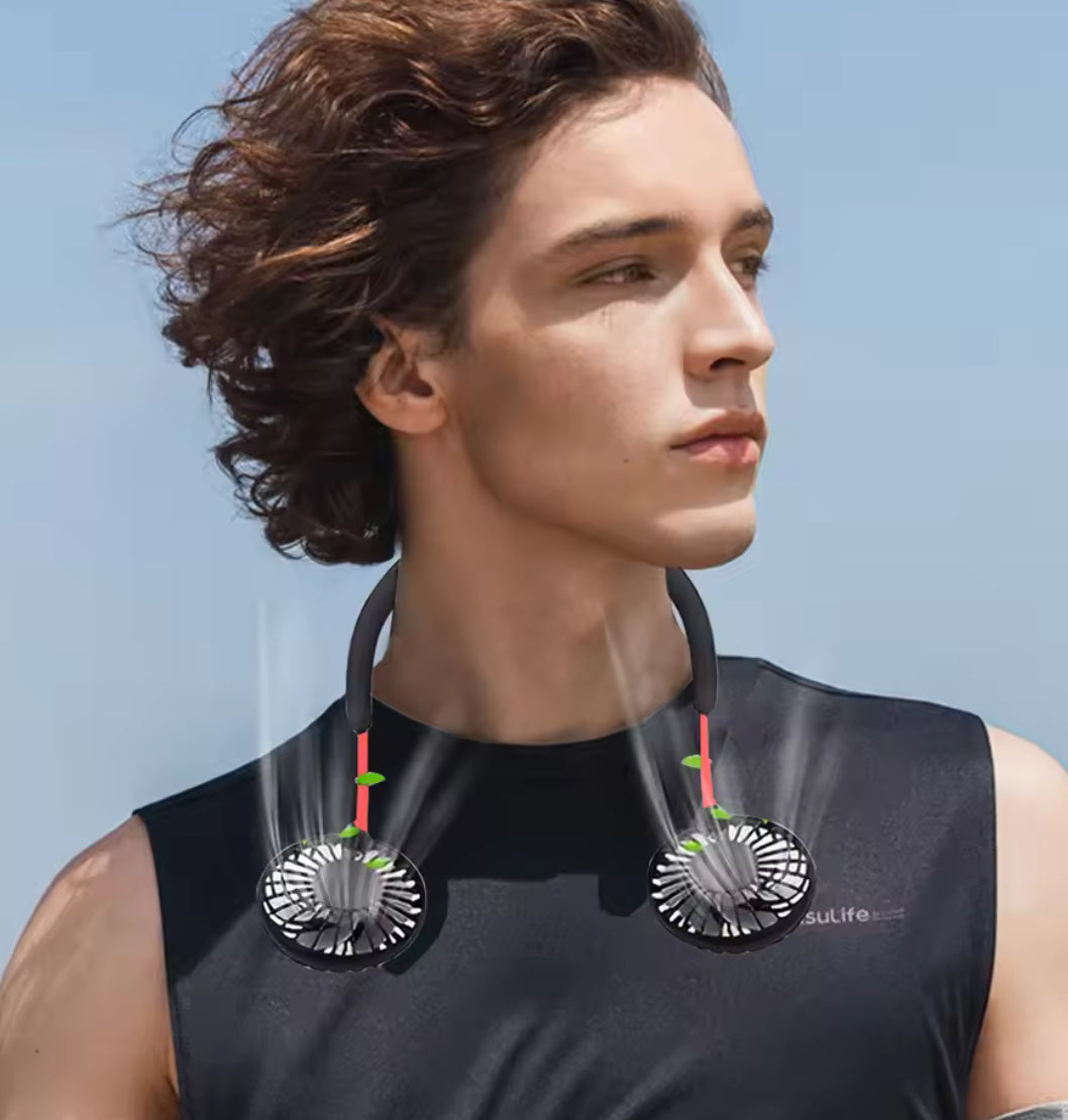 Portable Dual-Head Neck Fan with 3-Speed Adjustment - Problems Solved