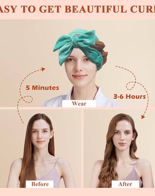 Heatless Curlers Headband, Heatless Overnight Curls Hair Curlers No Heat, 70"