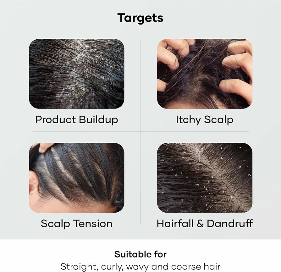Head Massager with Medical-Grade Silicone Bristles | Hair Massager for Hair Growth