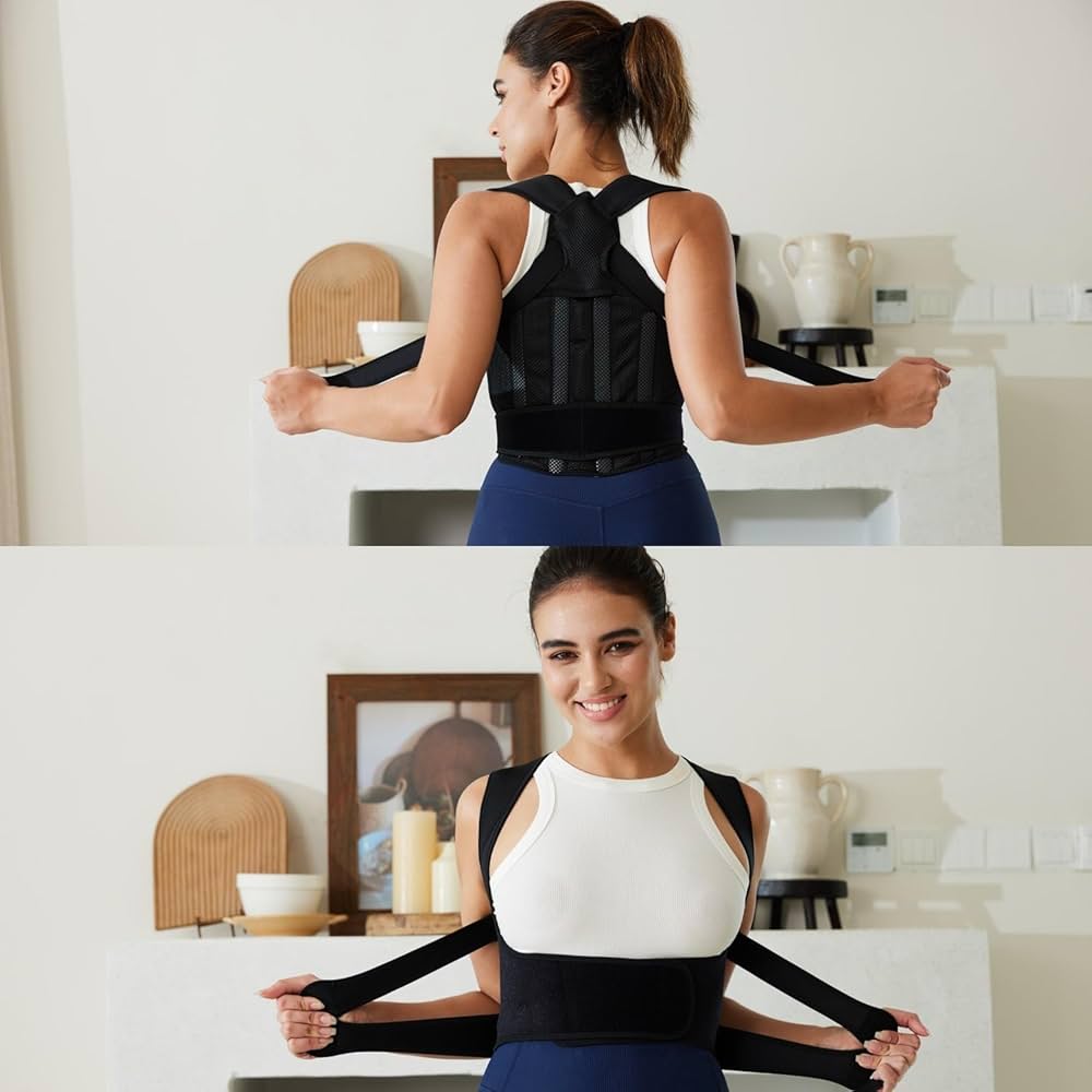 Back Brace, Posture Corrector for Women and Men, Adjustable Full Back Support