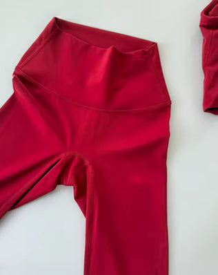 Women’s solid color high waist fitness pants by Problems Solved, elastic tight fit with sexy line design for activewear.