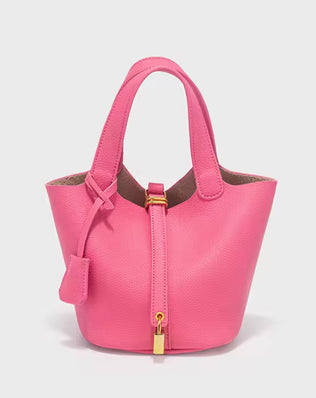 Classic Vegetable Women's Handbag by Problems Solved, simple bucket bag with smooth texture and spacious interior, displayed on a plain background.