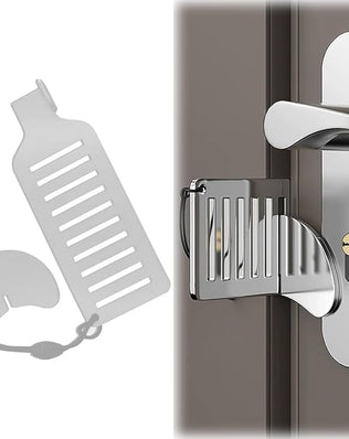 Problems Solved portable door lock, travel security lock for hotel doors, compact safety device for travel security.
