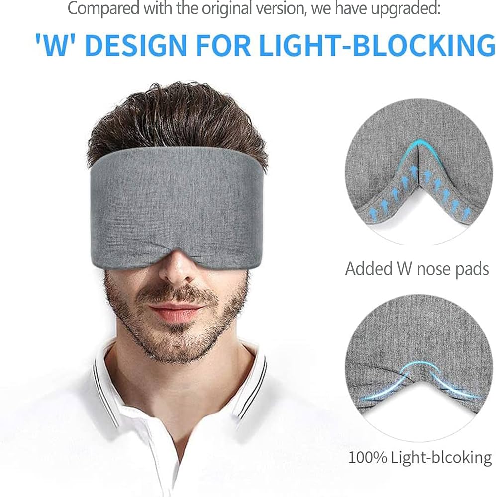 Handmade Cotton Sleep Mask, New Upgrade Light Blocking Sleeping Eye Mask Soft