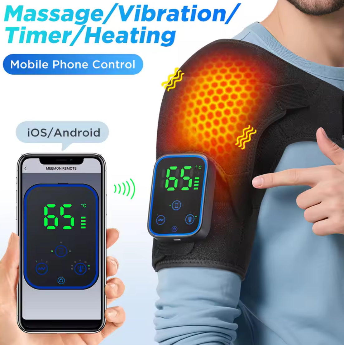 Wireless Shoulder Massager Pad Wrap APP-Controlled - Problems Solved