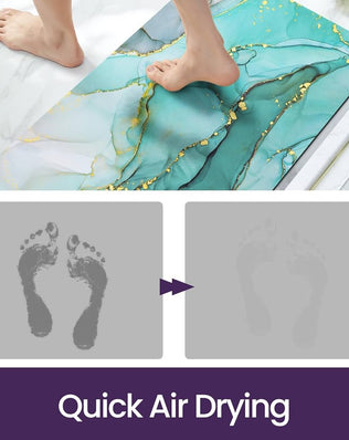 Problems Solved non-slip bath mat, 40x60 cm, super absorbent quick-drying bathroom shower mat on tiled bathroom floor.