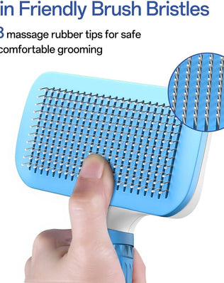 Cat Brush for Long and Short Hair Cats, Self-cleaning Dog Brush for Shedding