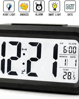 Digital Alarm Clock LED Display with Temperature Big LCD Digit Display