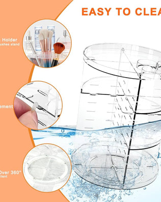 Rotating Makeup Organizer, DIY 8 Adjustable Layers Spinning Skincare Organizer