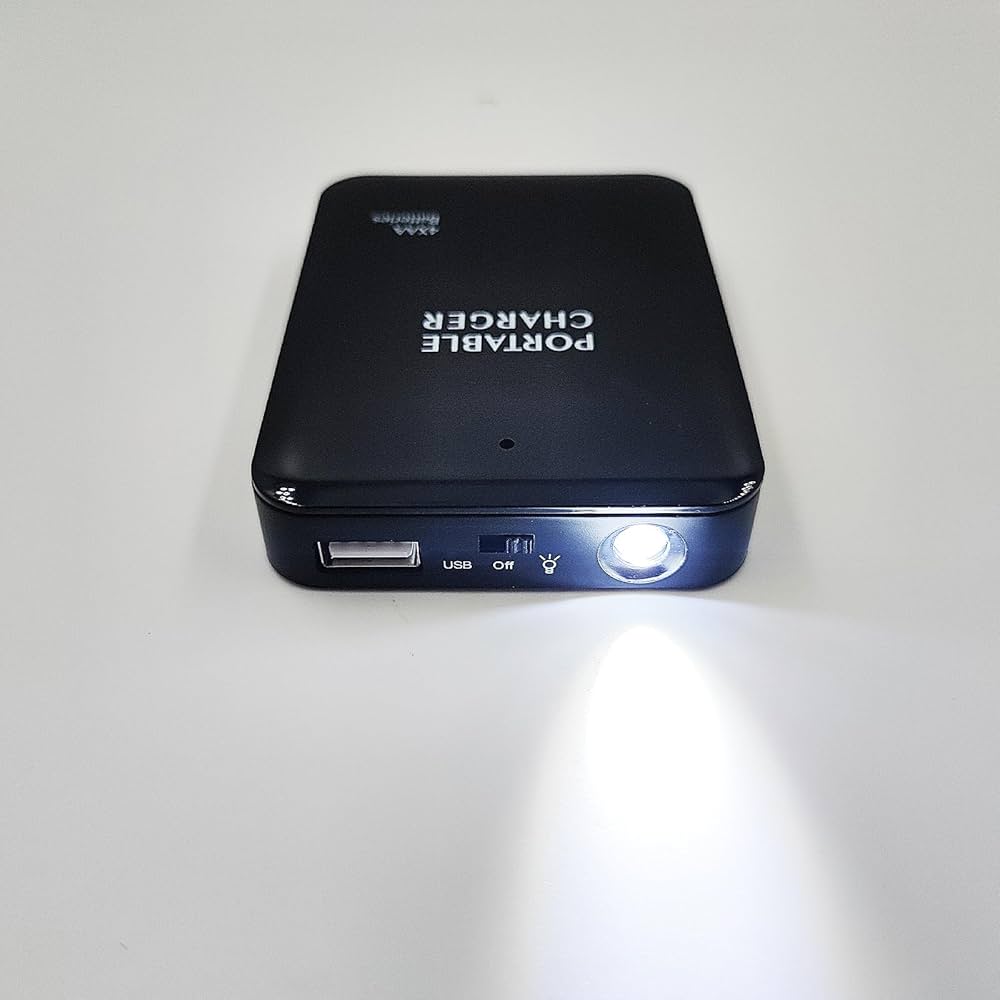 Problems Solved portable battery-powered power bank with charging port, compact emergency charger for smartphones and devices.