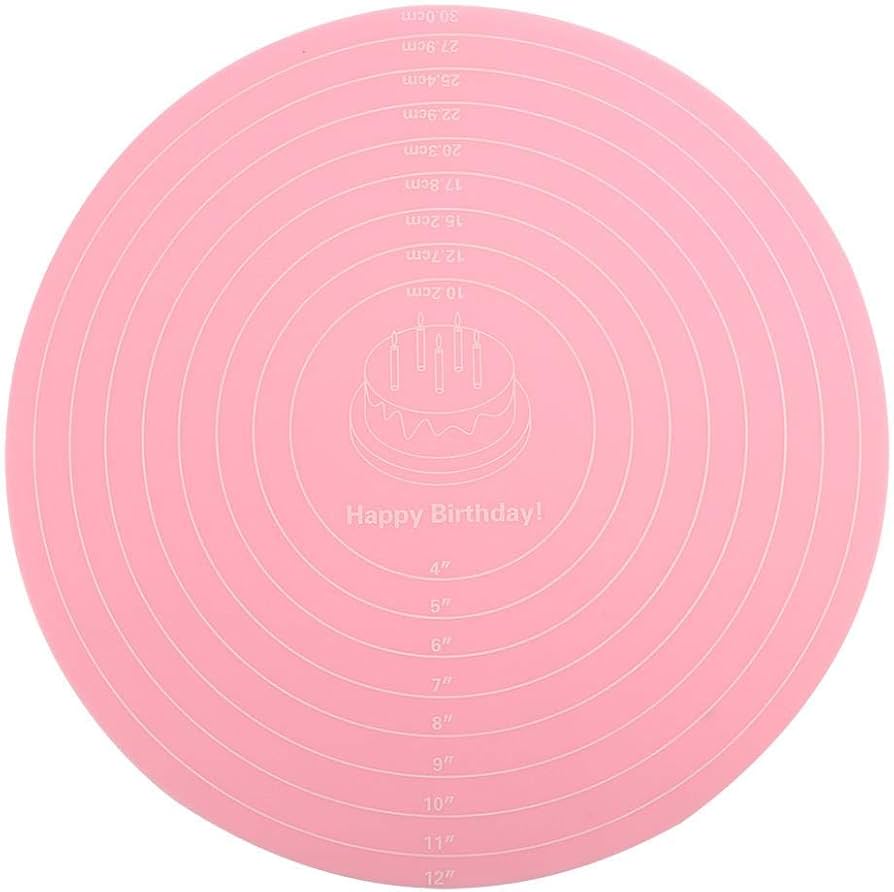 Silicone Baking Mat with Measurements for Cake Turntable Stand NonStick Heat