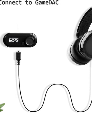 Replacement audio cable for SteelSeries gaming headset by Problems Solved, showing a black cable with connectors.