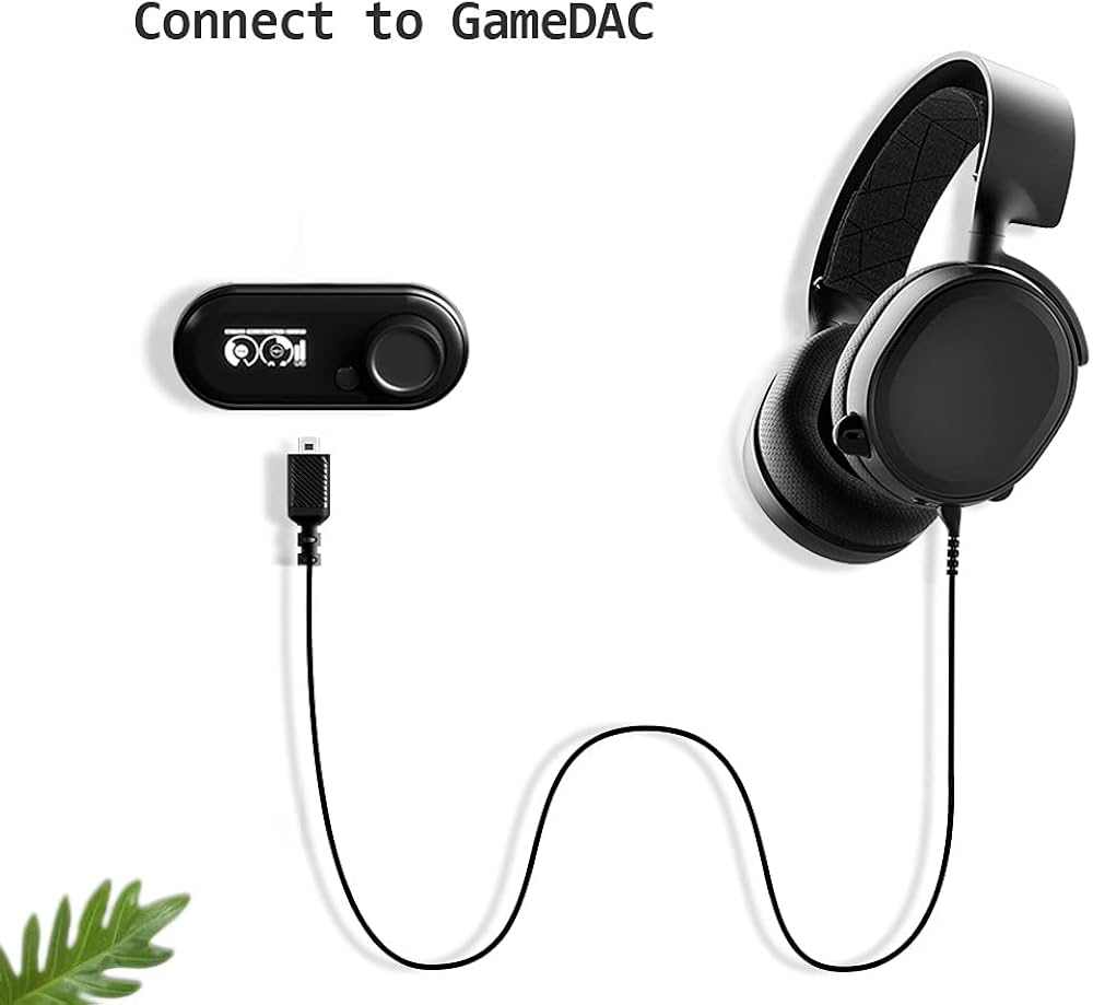 Replacement audio cable for SteelSeries gaming headset by Problems Solved, showing a black cable with connectors.