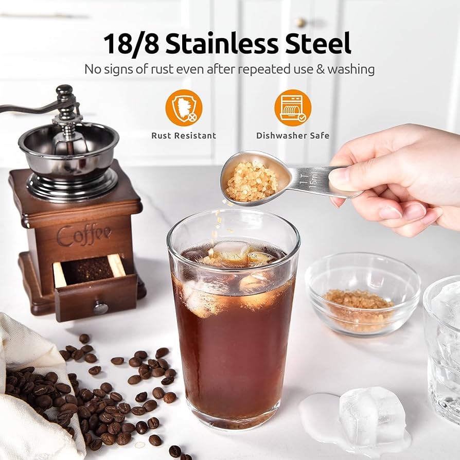 U-Taste 18/8 Stainless Steel Coffee Scoop 15ml Metal Measuring Spoon with Handle
