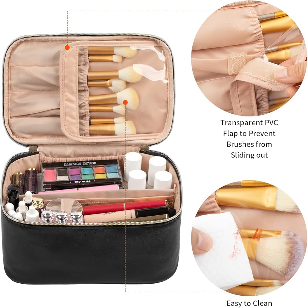 Makeup Bag, Portable Cosmetic Bag, Travel Makeup Case Organiser