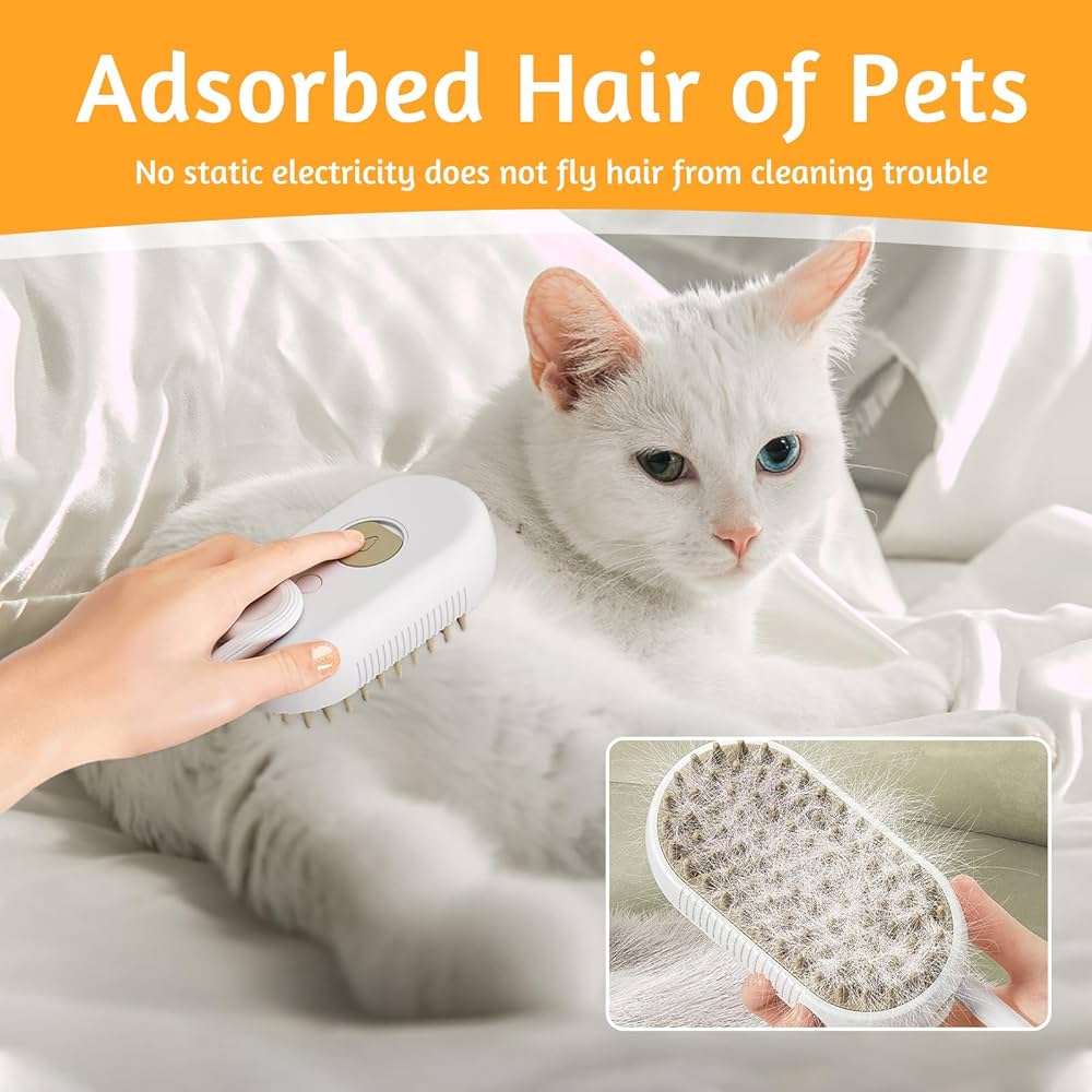A Rechargeable 3 in 1 Multifunctional Cat Grooming Brush