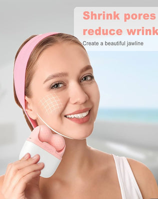 Ice Roller for Face and Eyes - Facial Skin Care Tools with 2 in 1 Face Roller and Travel Case