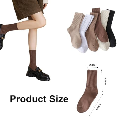 Six pairs of Problems Solved women's crew ankle socks in breathable cotton, featuring colorful patterns and comfortable fit.