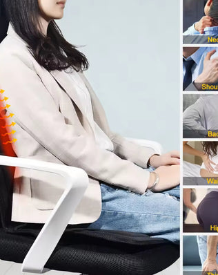 Massager Chair Pad Electric Heating Vibrating Cervical Neck Back Body Cushion - Problems Solved